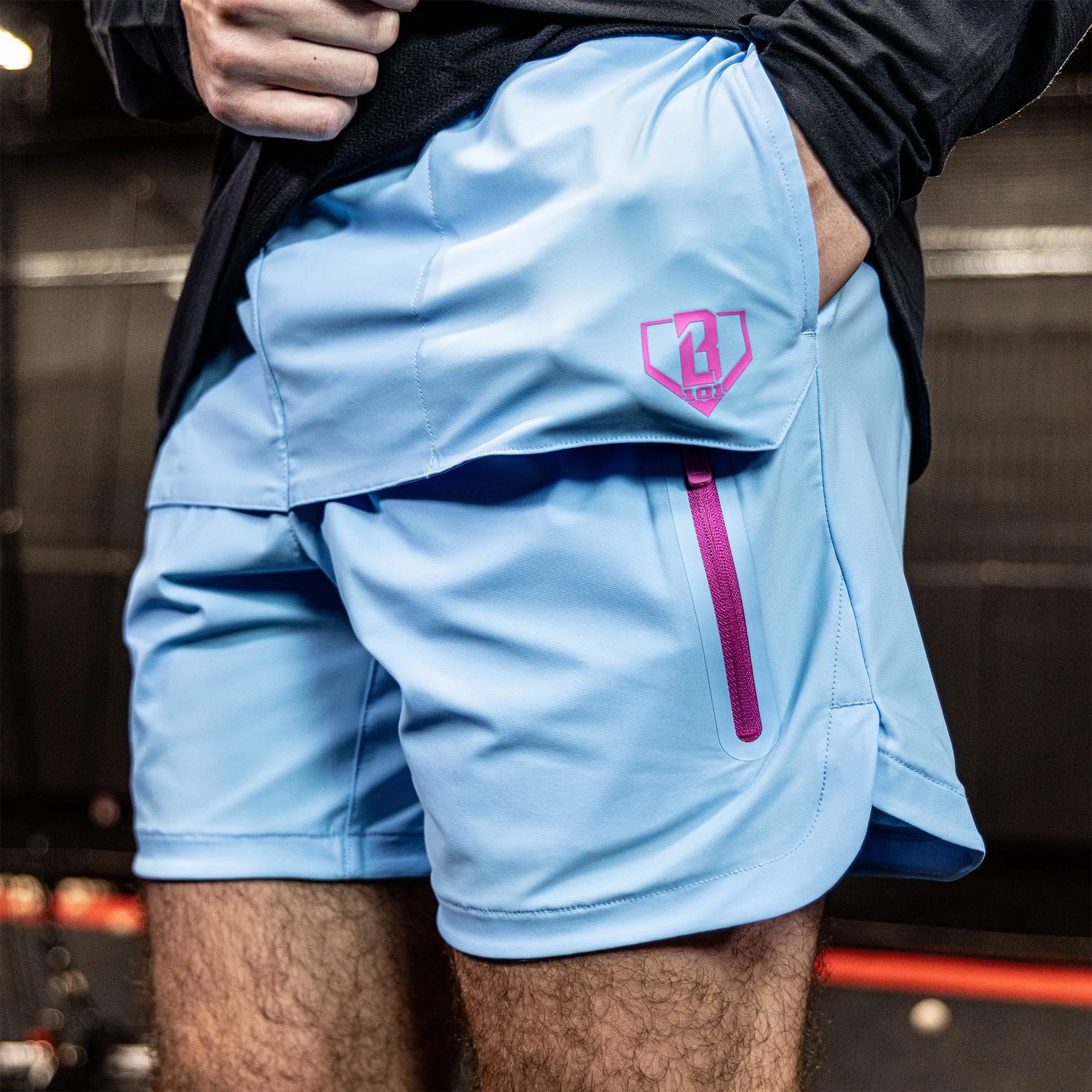 Pro Series Overlay Youth Shorts - Cotton Candy Blue