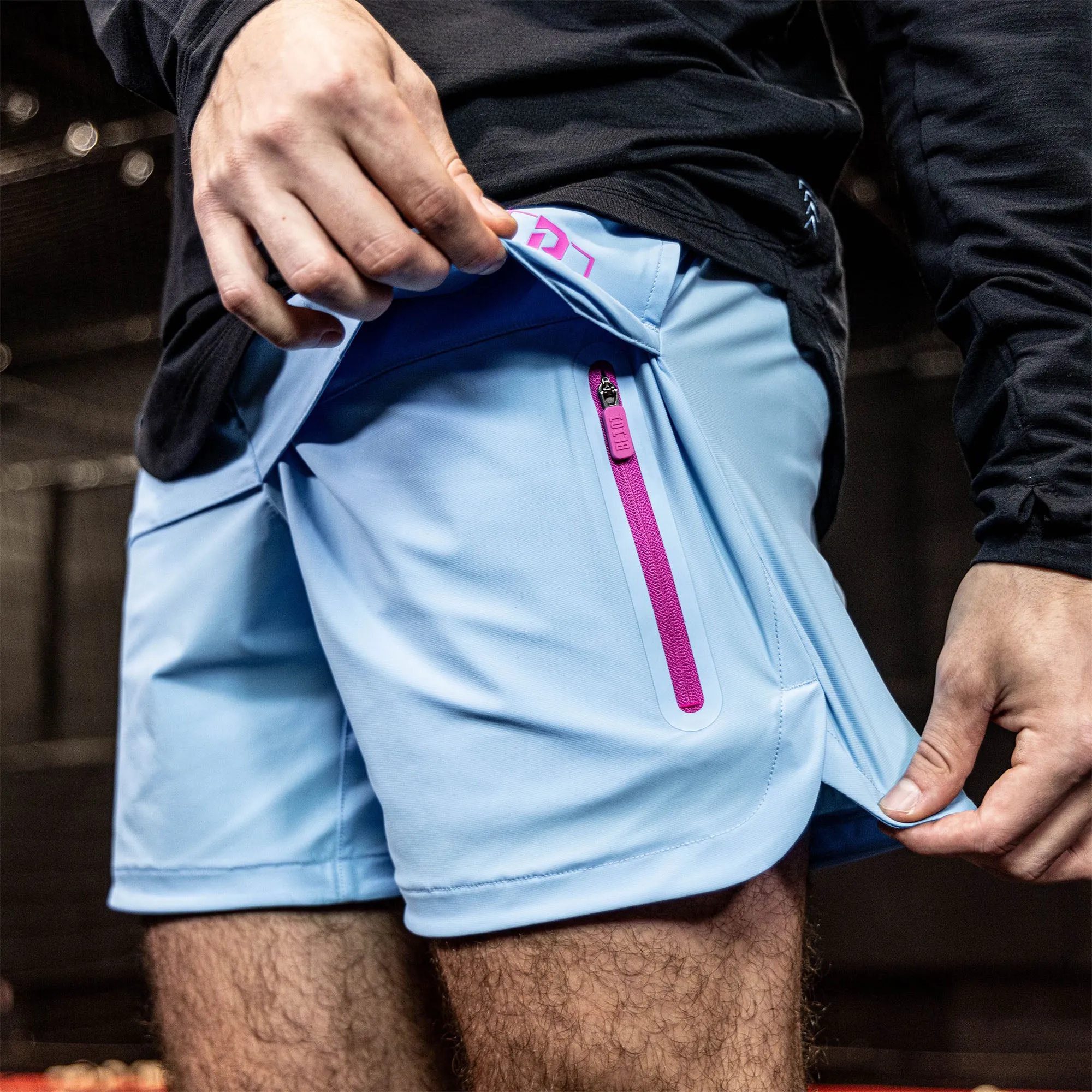 Pro Series Overlay Youth Shorts - Cotton Candy Blue
