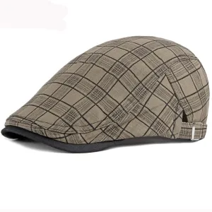 "Blackbird" Plaid Cotton Flat Cap