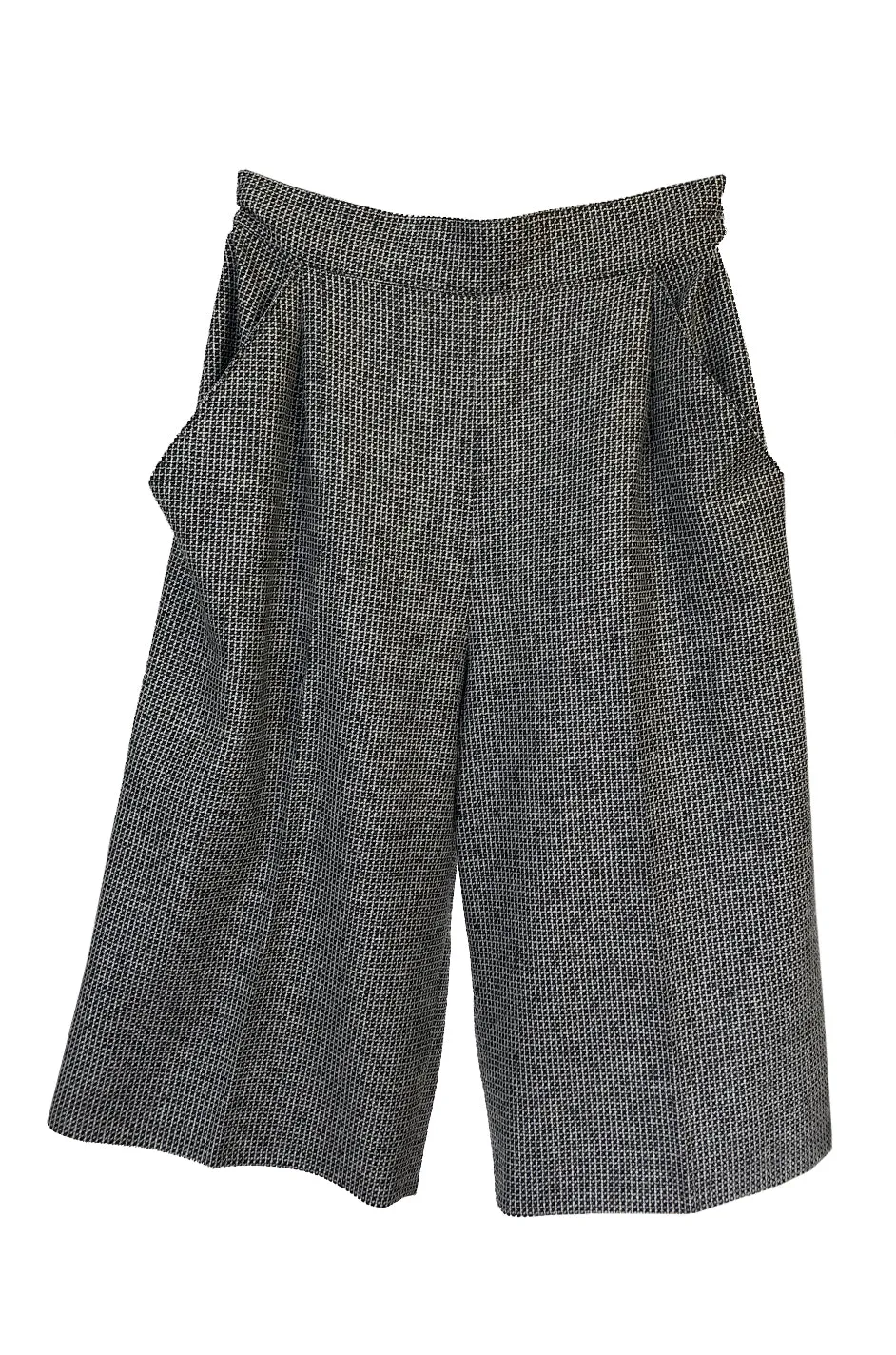 Rare 1980s Chloe Knee Length Check Suiting Dress City Shorts