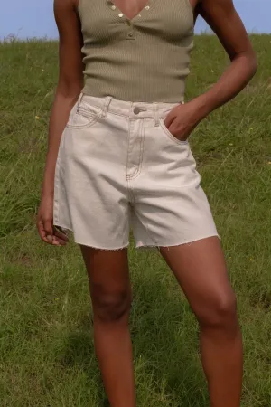 Sammi Relaxed Denim Short (Cream)