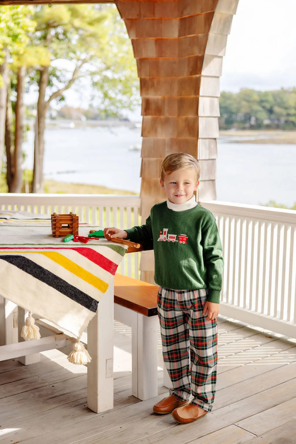 Sheffield Pants - Aiken Place Plaid with Nantucket Navy Stork