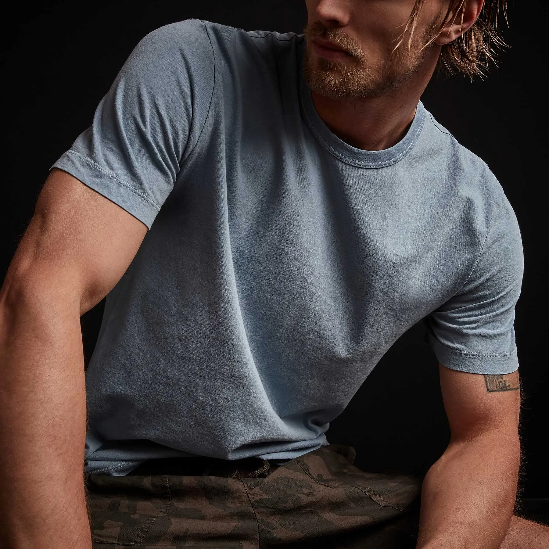 Short Sleeve Crew Neck - Bluestone Pigment