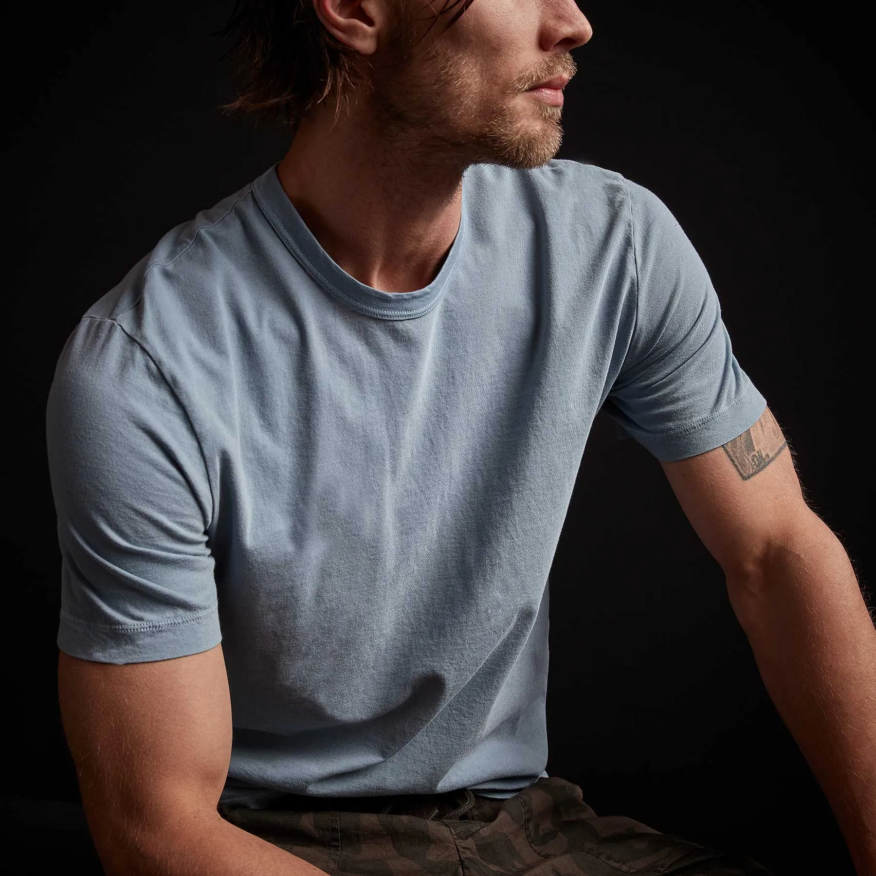 Short Sleeve Crew Neck - Bluestone Pigment