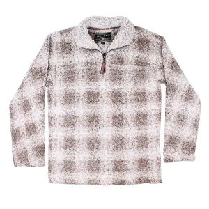 Softest Tip Box Plaid Shearling 1/4 Zip Pullover