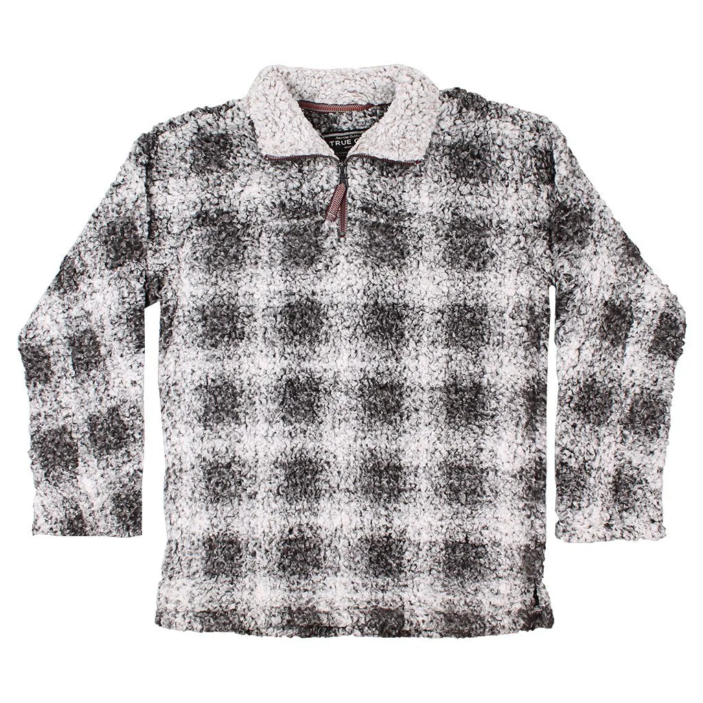 Softest Tip Box Plaid Shearling 1/4 Zip Pullover
