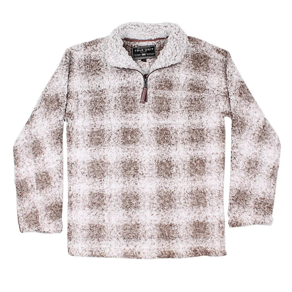 Softest Tip Box Plaid Shearling 1/4 Zip Pullover
