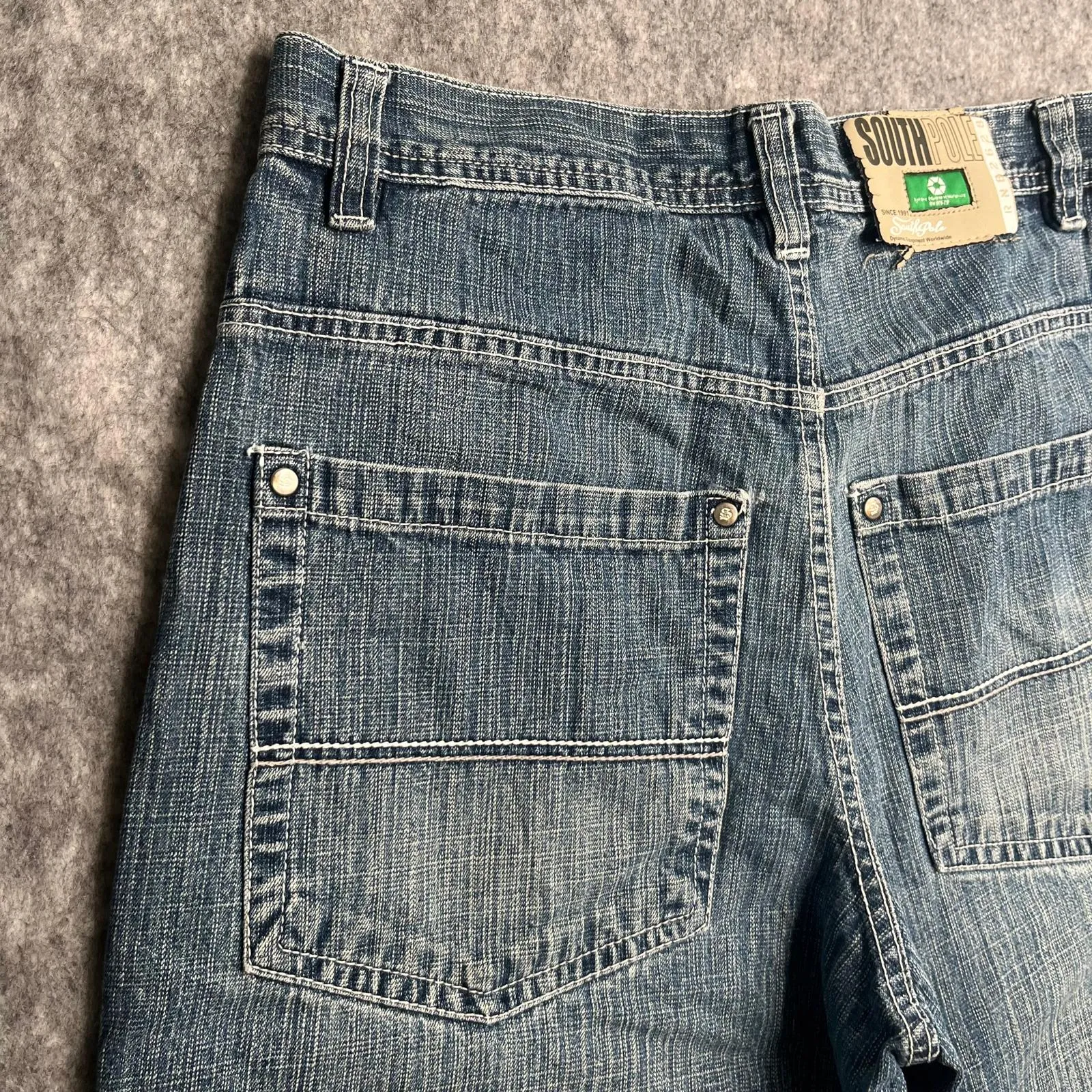 South Pole 2000's Distressed Baggy Denim Shorts, Waist 32"