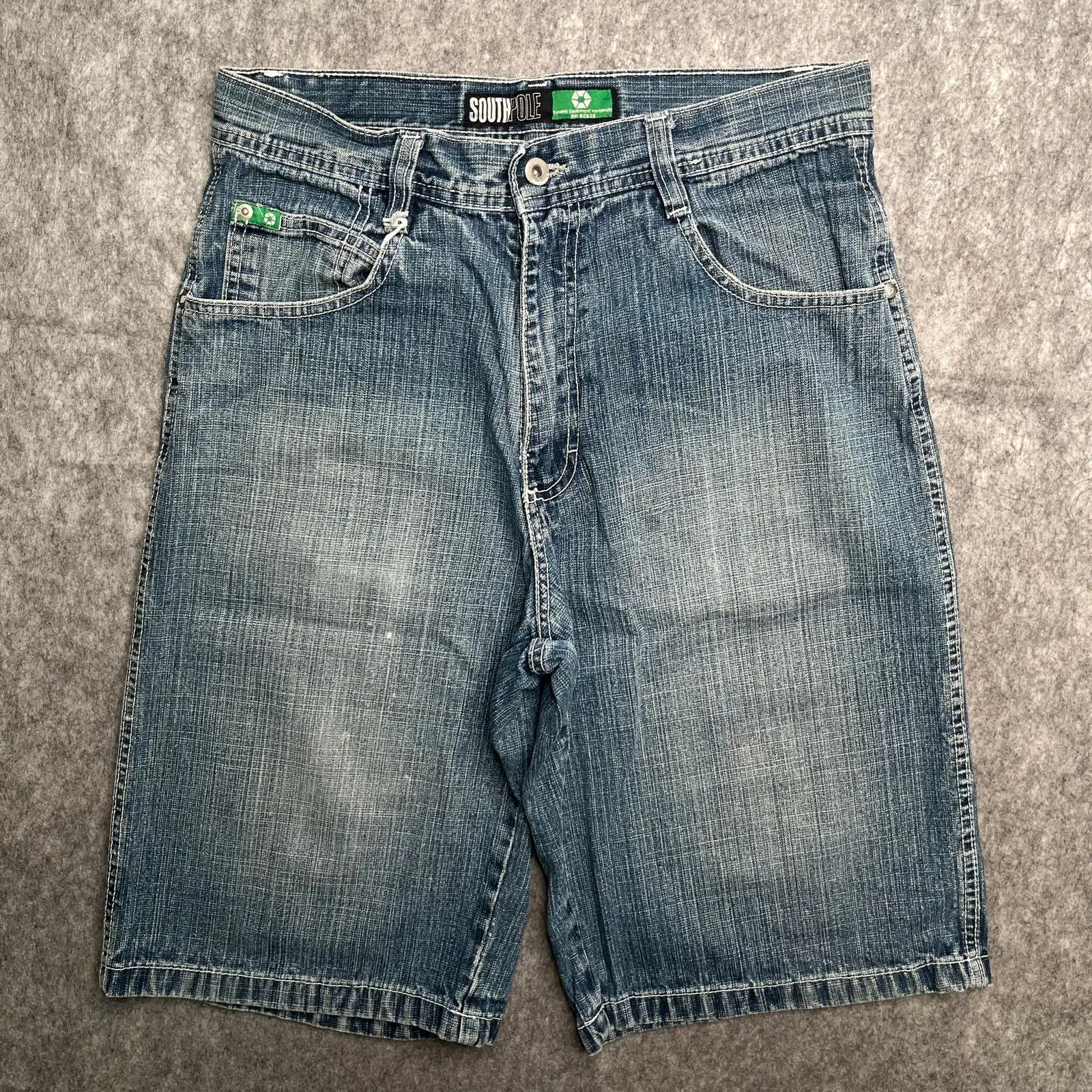 South Pole 2000's Distressed Baggy Denim Shorts, Waist 32"
