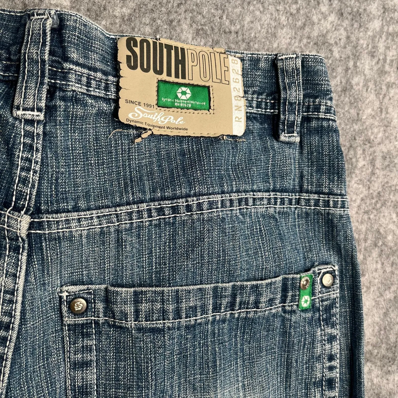 South Pole 2000's Distressed Baggy Denim Shorts, Waist 32"