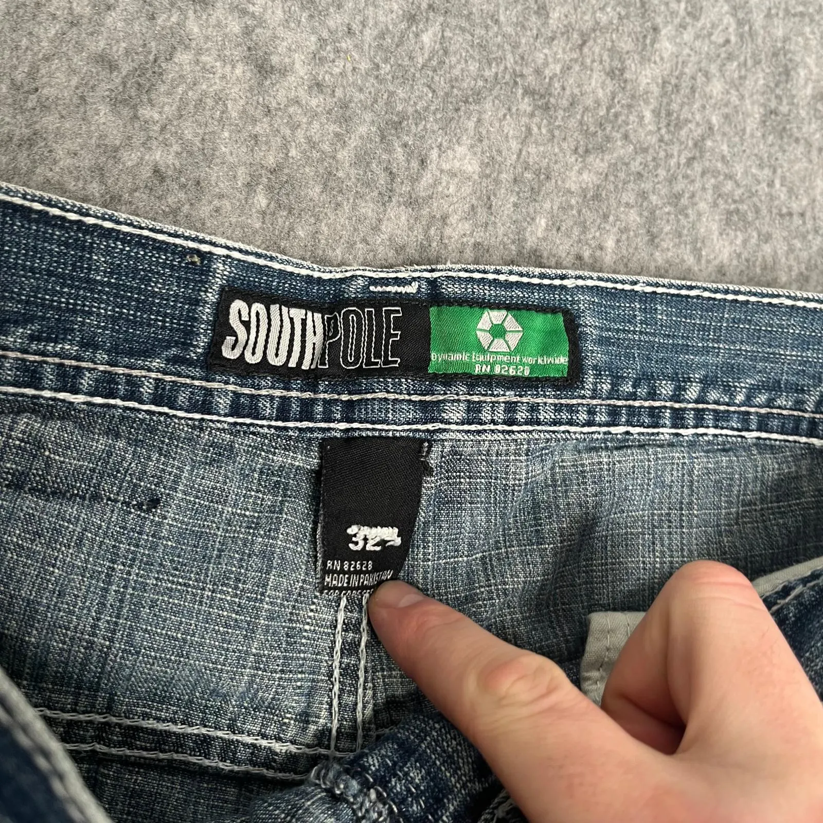 South Pole 2000's Distressed Baggy Denim Shorts, Waist 32"