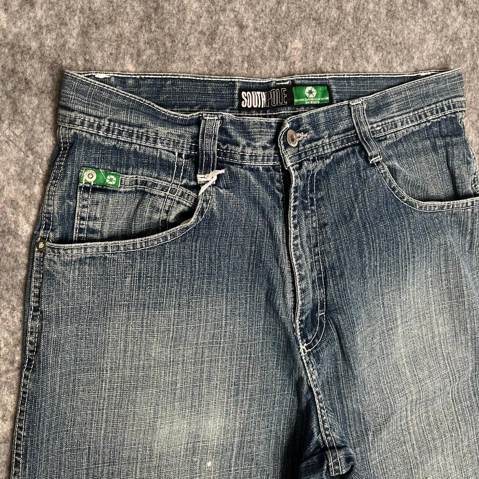 South Pole 2000's Distressed Baggy Denim Shorts, Waist 32"
