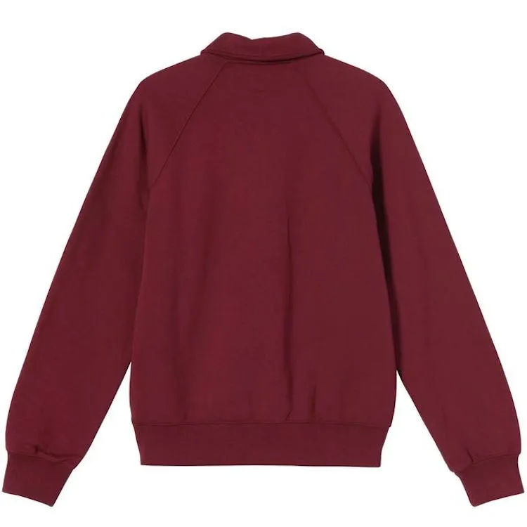 Stussy Polo Zip Fleece Sweatshirt Maroon