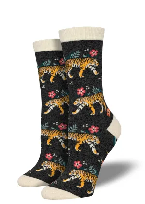 Tiger Floral Women's Bamboo Socks