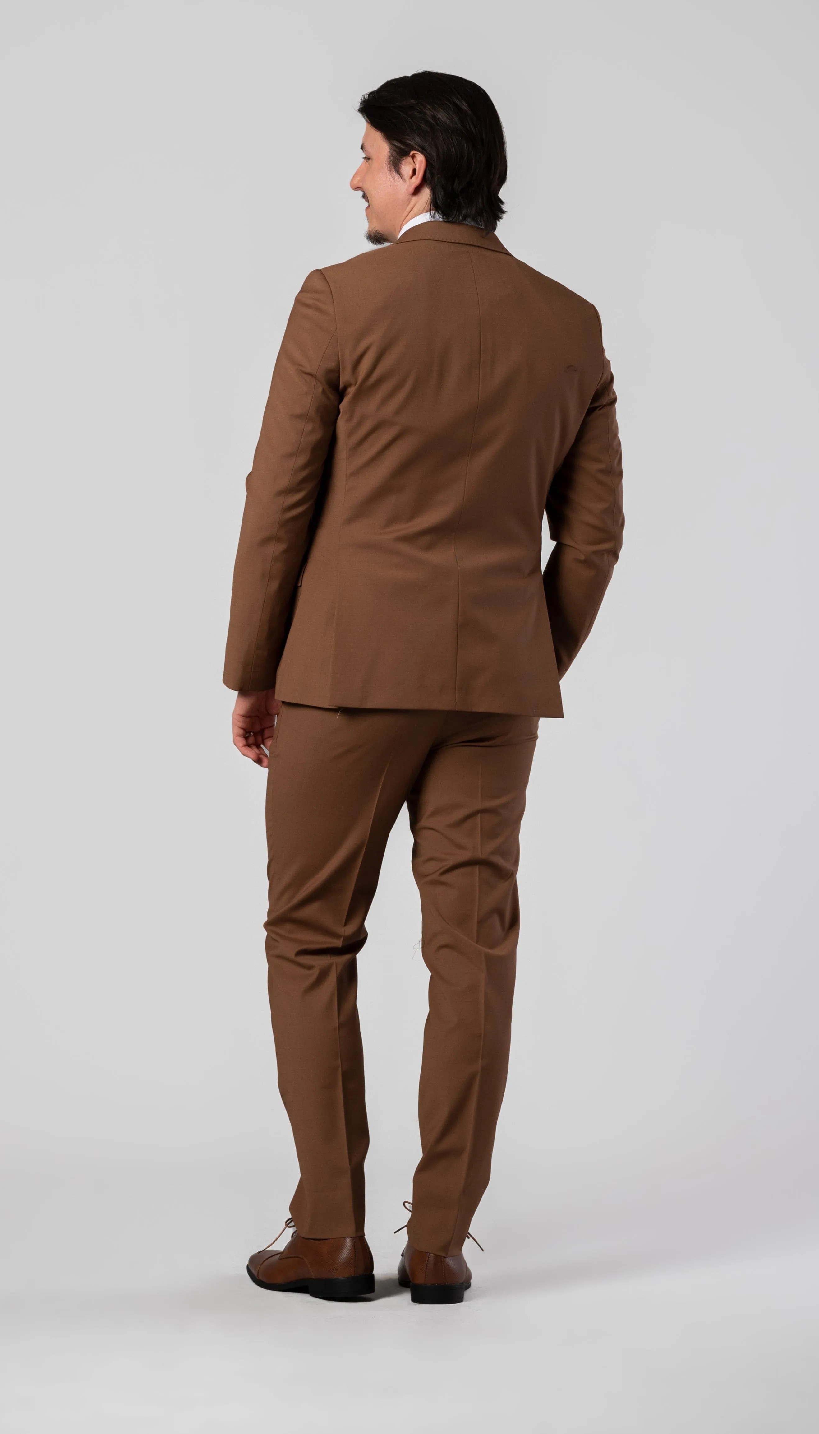 Trim Fit 3 Piece Suit Cinnamon