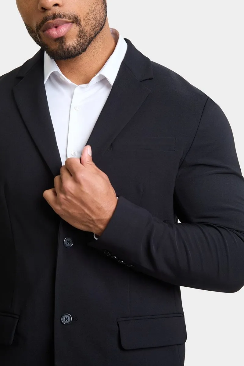 True Muscle Fit Tech Suit Jacket in Black