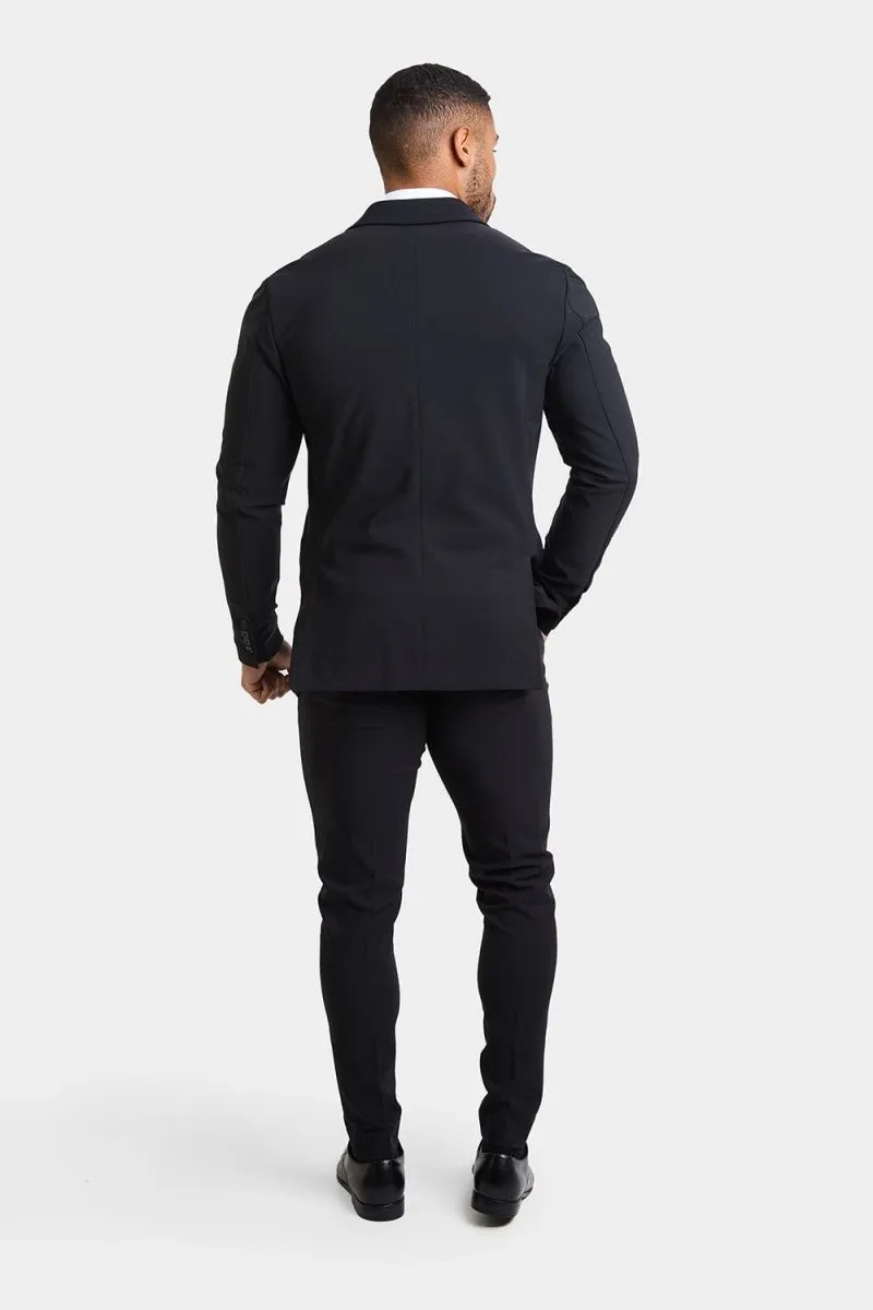 True Muscle Fit Tech Suit Jacket in Black