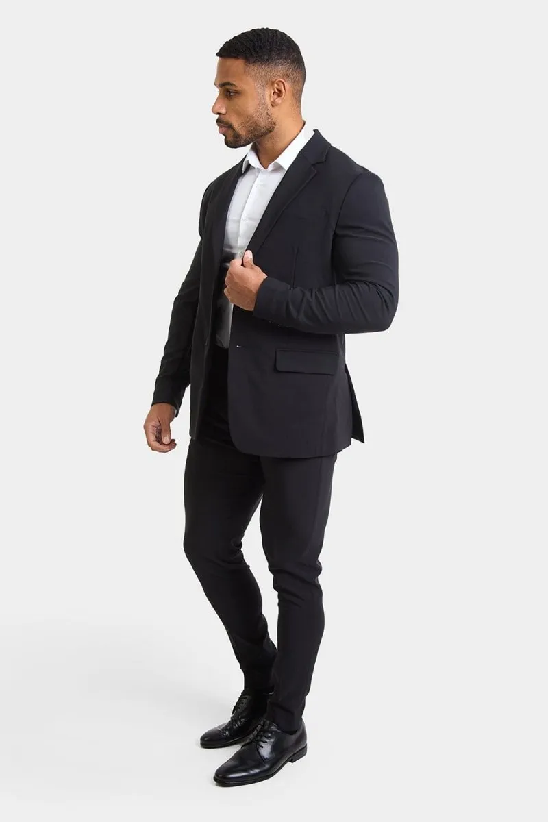 True Muscle Fit Tech Suit Jacket in Black