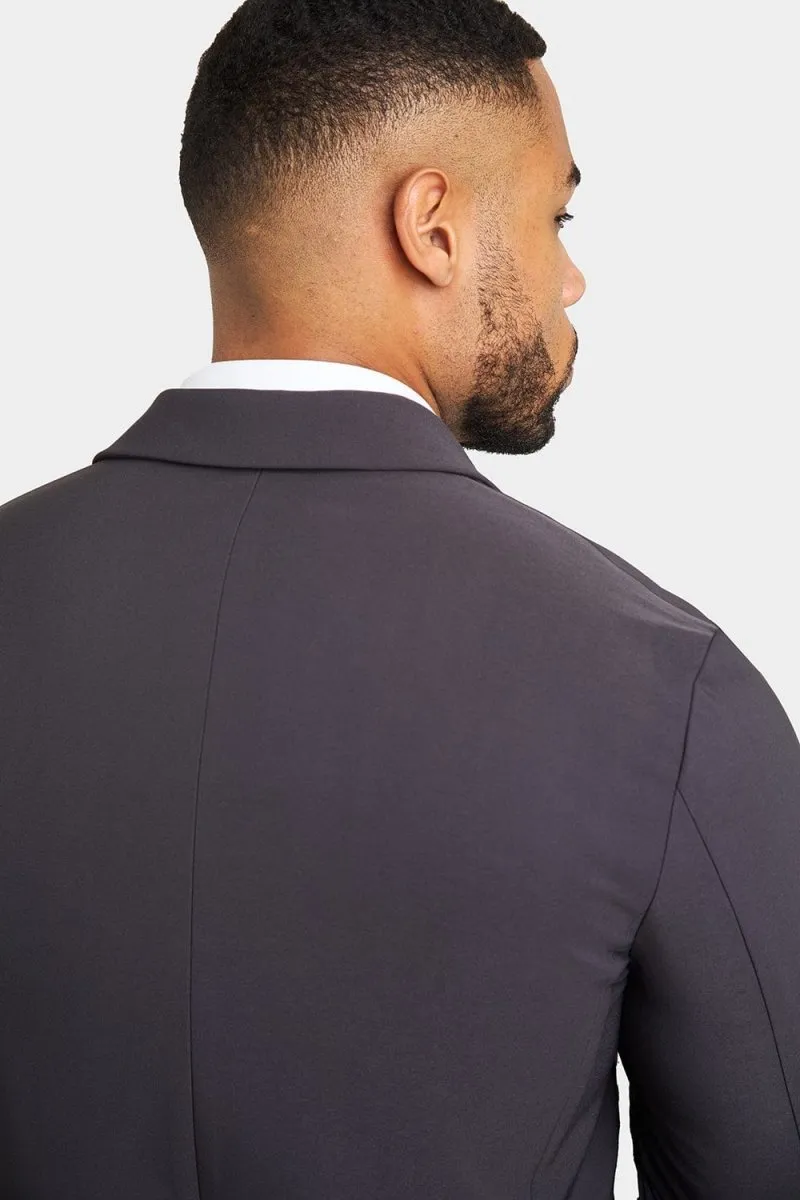 True Muscle Fit Tech Suit Jacket in Slate Grey