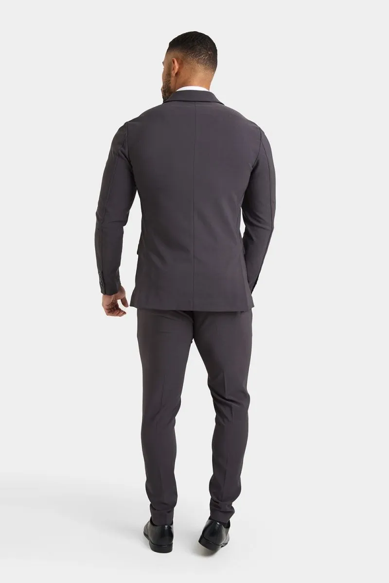 True Muscle Fit Tech Suit Jacket in Slate Grey