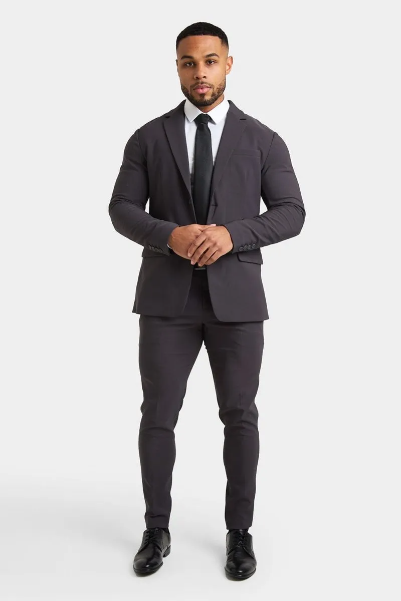 True Muscle Fit Tech Suit Jacket in Slate Grey