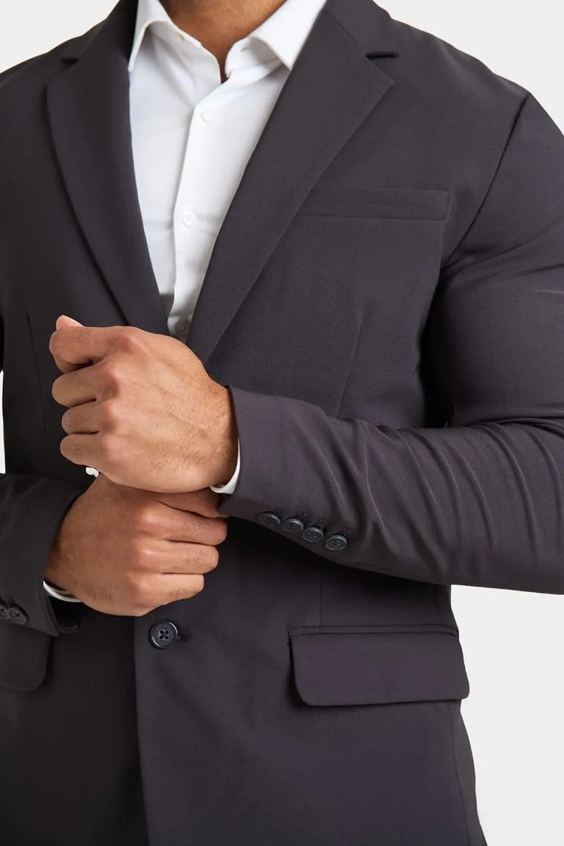 True Muscle Fit Tech Suit Jacket in Slate Grey