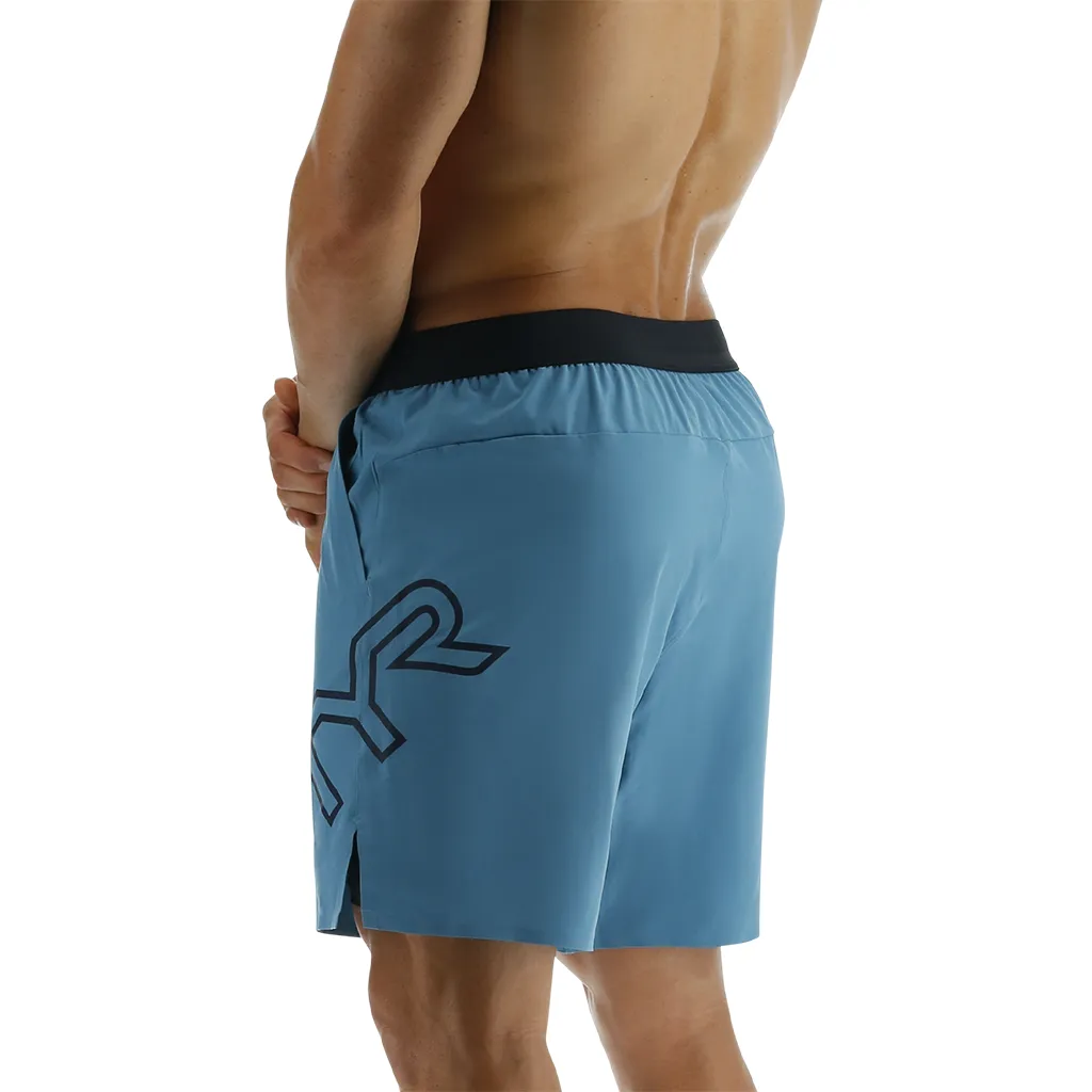 TYR Hydrosphere™ Men's Lined 7" Unbroken Big Logo Shorts - Solid Storm