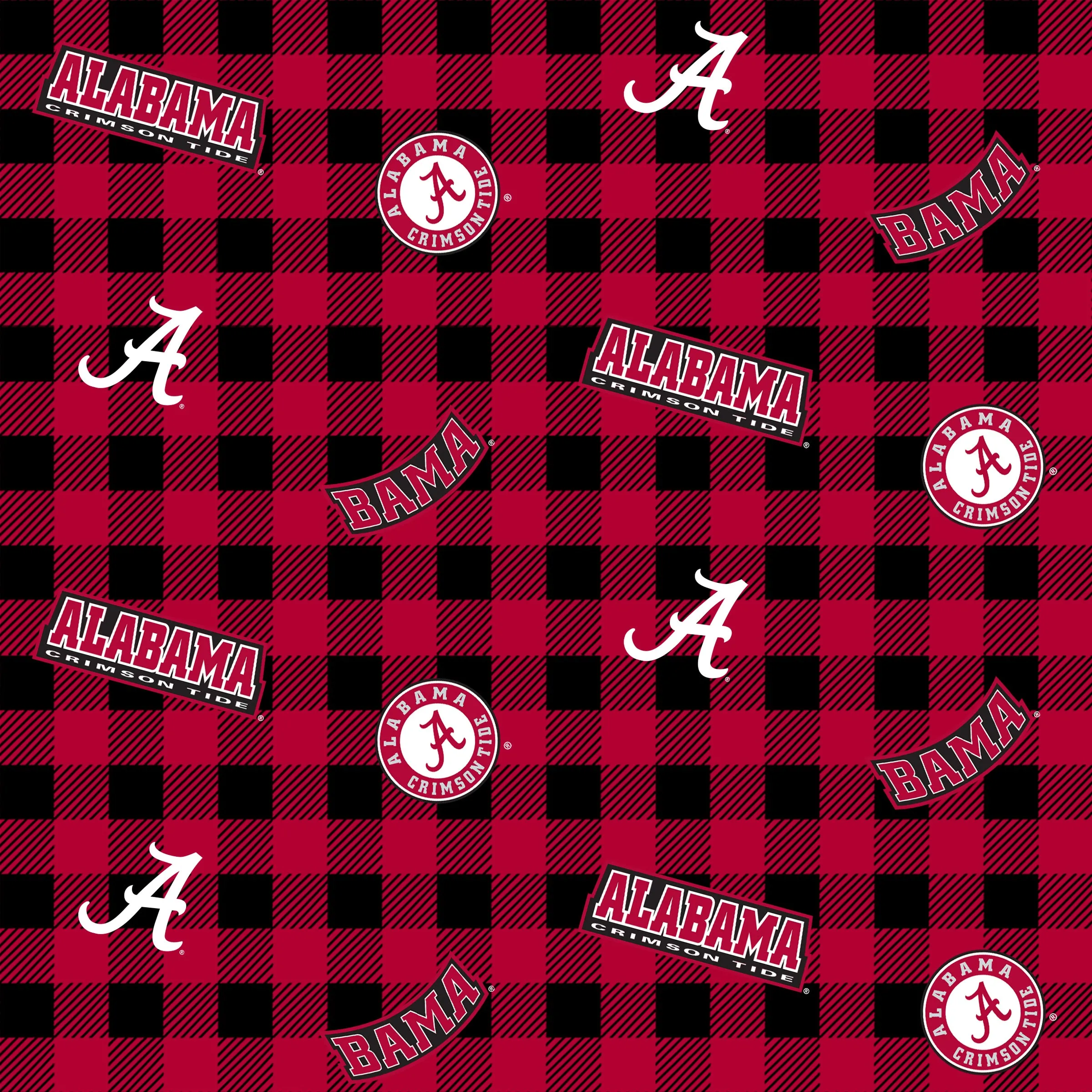 UNIVERSITY OF ALABAMA-Buffalo Plaid-100% Cotton-AL1207