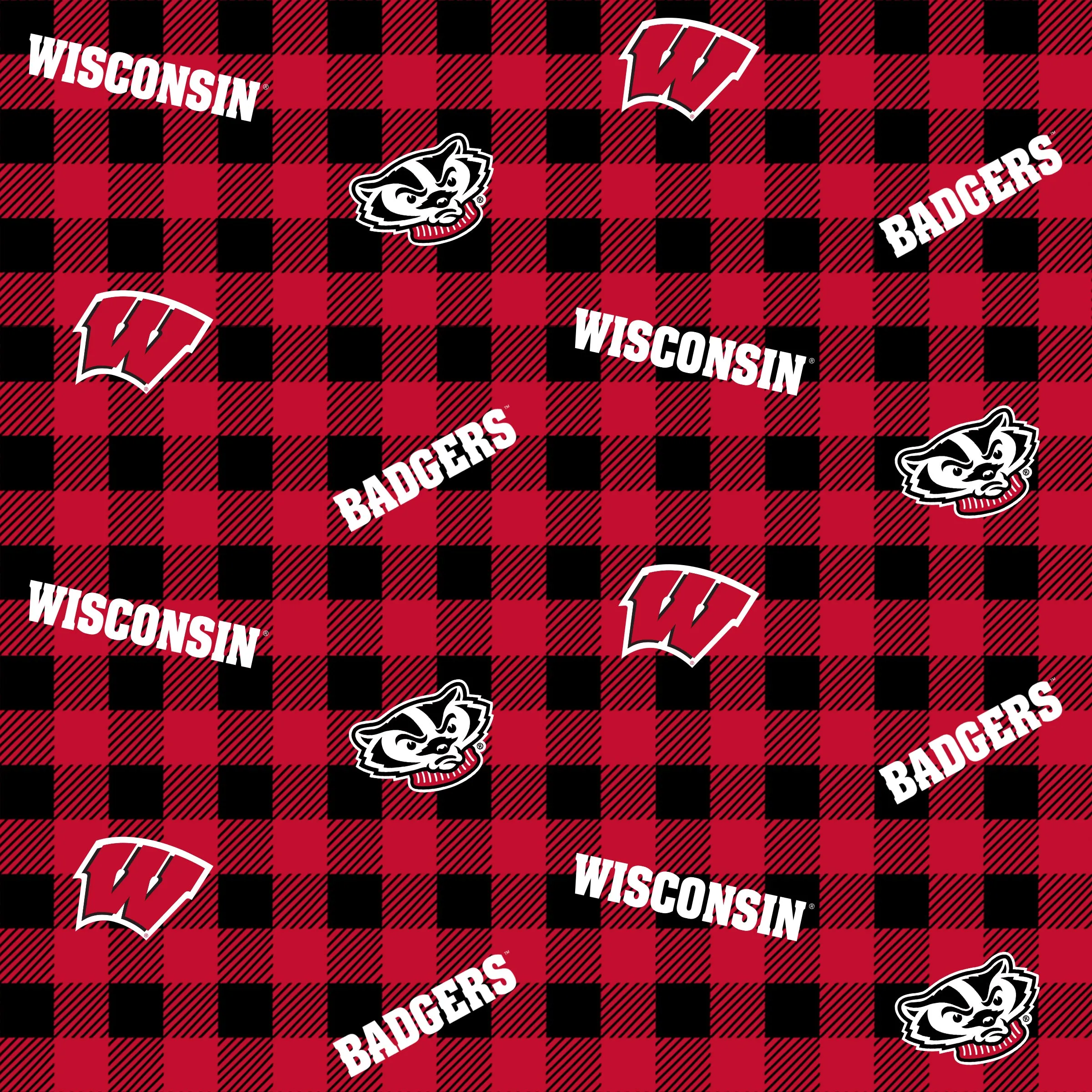 UNIVERSITY OF WISCONSIN-Buffalo Plaid-100% Cotton-WIS1207