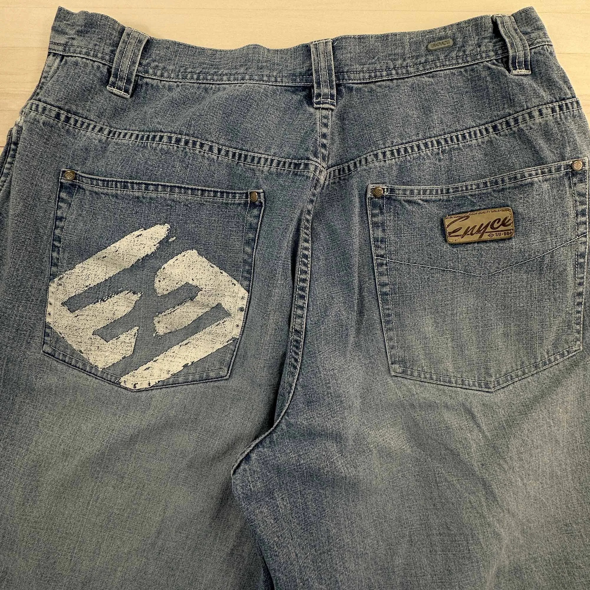 Vintage Enyce Baggy Denim Shorts - Measures 36x14
