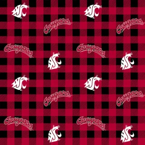 WASHINGTON STATE UNIVERSITY-Buffalo Plaid-100% Cotton-WAST1207