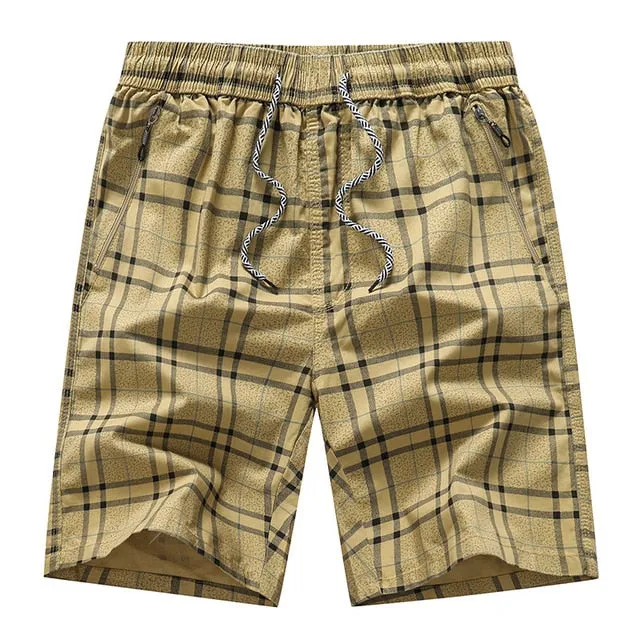 West Louis™ Bermuda Elastic Waist Plaid Shorts