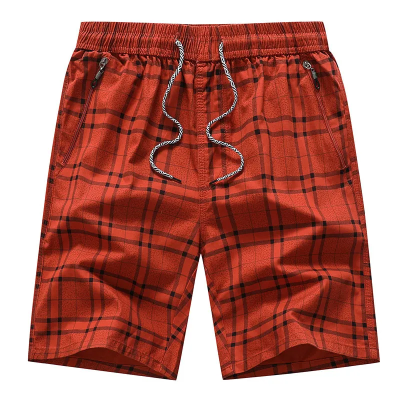 West Louis™ Bermuda Elastic Waist Plaid Shorts