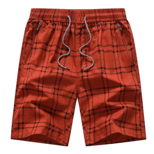 West Louis™ Bermuda Elastic Waist Plaid Shorts
