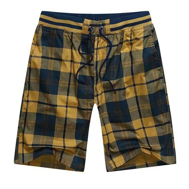 West Louis™ Bermuda Elastic Waist Plaid Shorts