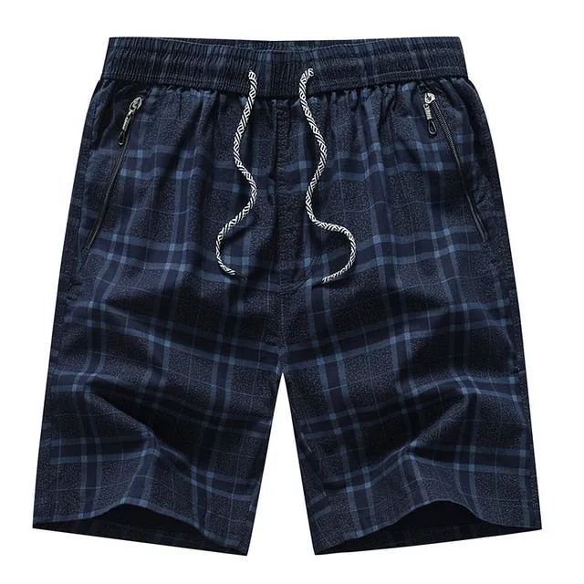 West Louis™ Bermuda Elastic Waist Plaid Shorts