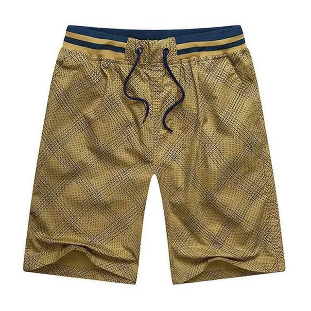 West Louis™ Bermuda Elastic Waist Plaid Shorts