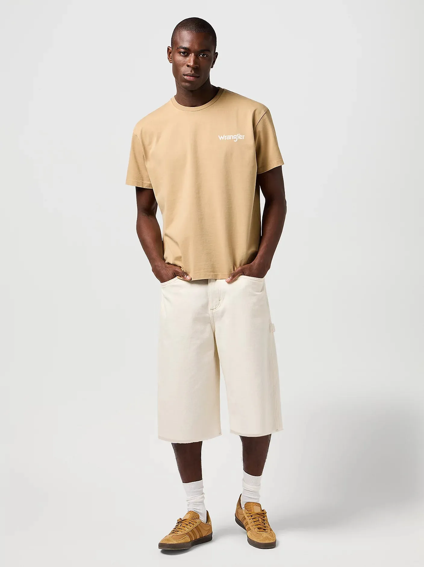 Wrangler Pantaloncino largo di jeans da uomo Casey Jones Skater ecru