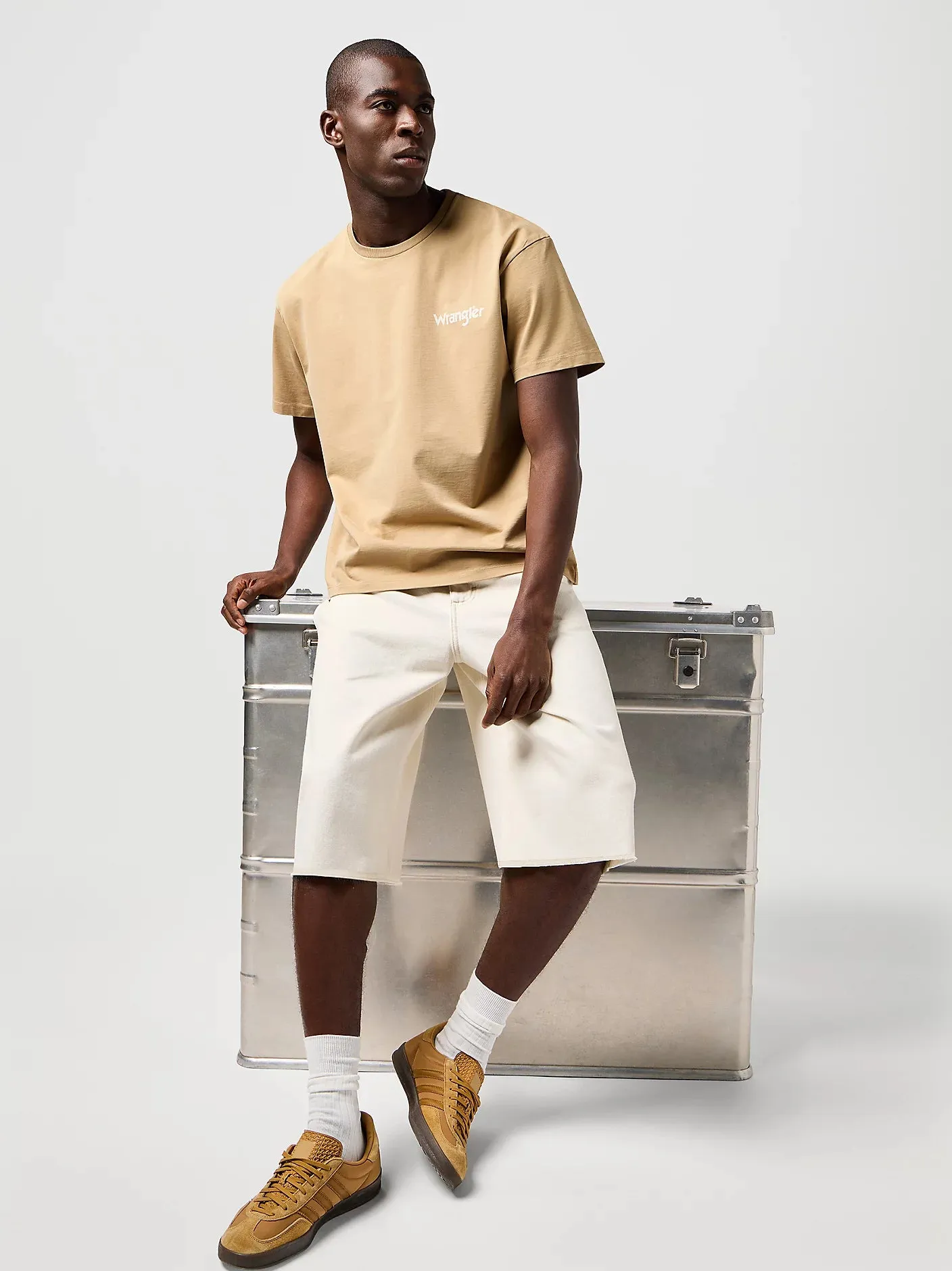 Wrangler Pantaloncino largo di jeans da uomo Casey Jones Skater ecru