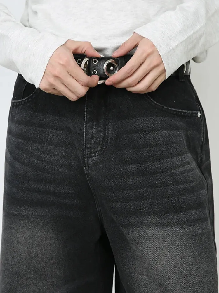 Y2K Skater Wide Leg Denim Shorts